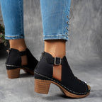 Lucretia | Women's Cut-Out Buckle Block Heel Sandals