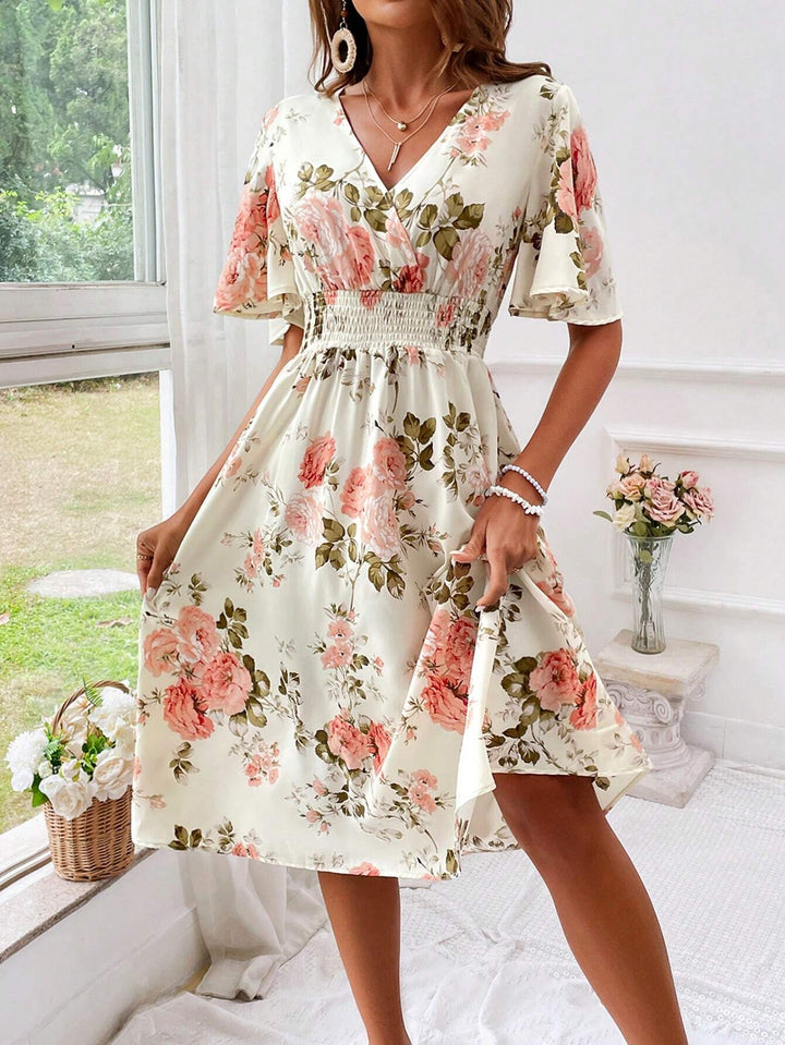 Kael | Women's Elegant Floral A-Line Midi Dress