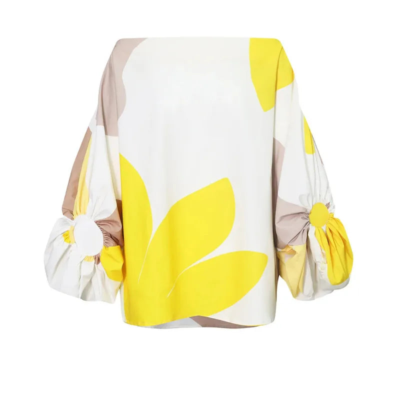 Maisie | Women's Abstract Print One Shoulder Wrap Midi Dress