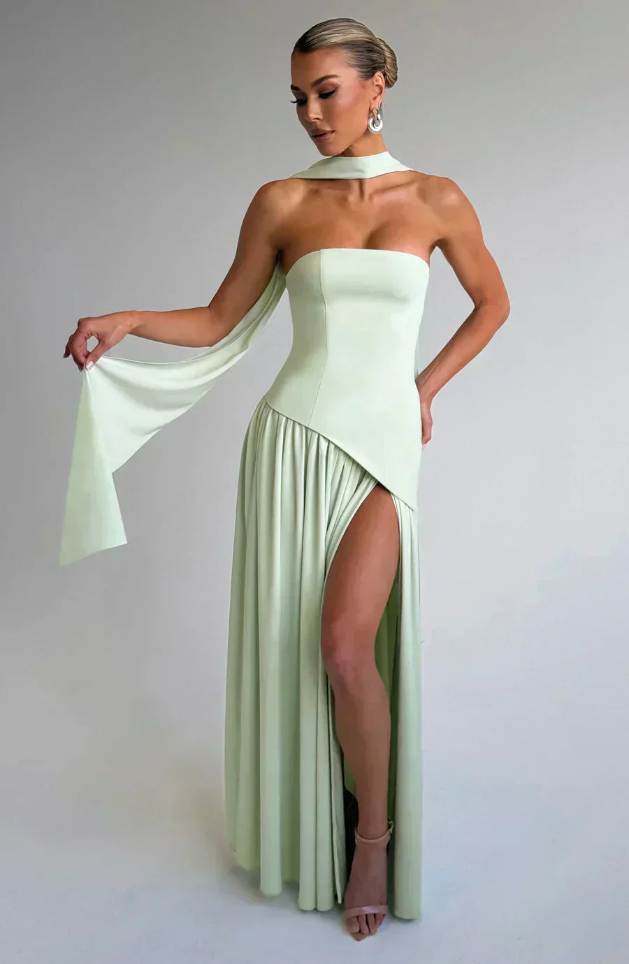 Julia | Asymmetric Maxi Wedding Guest Dress