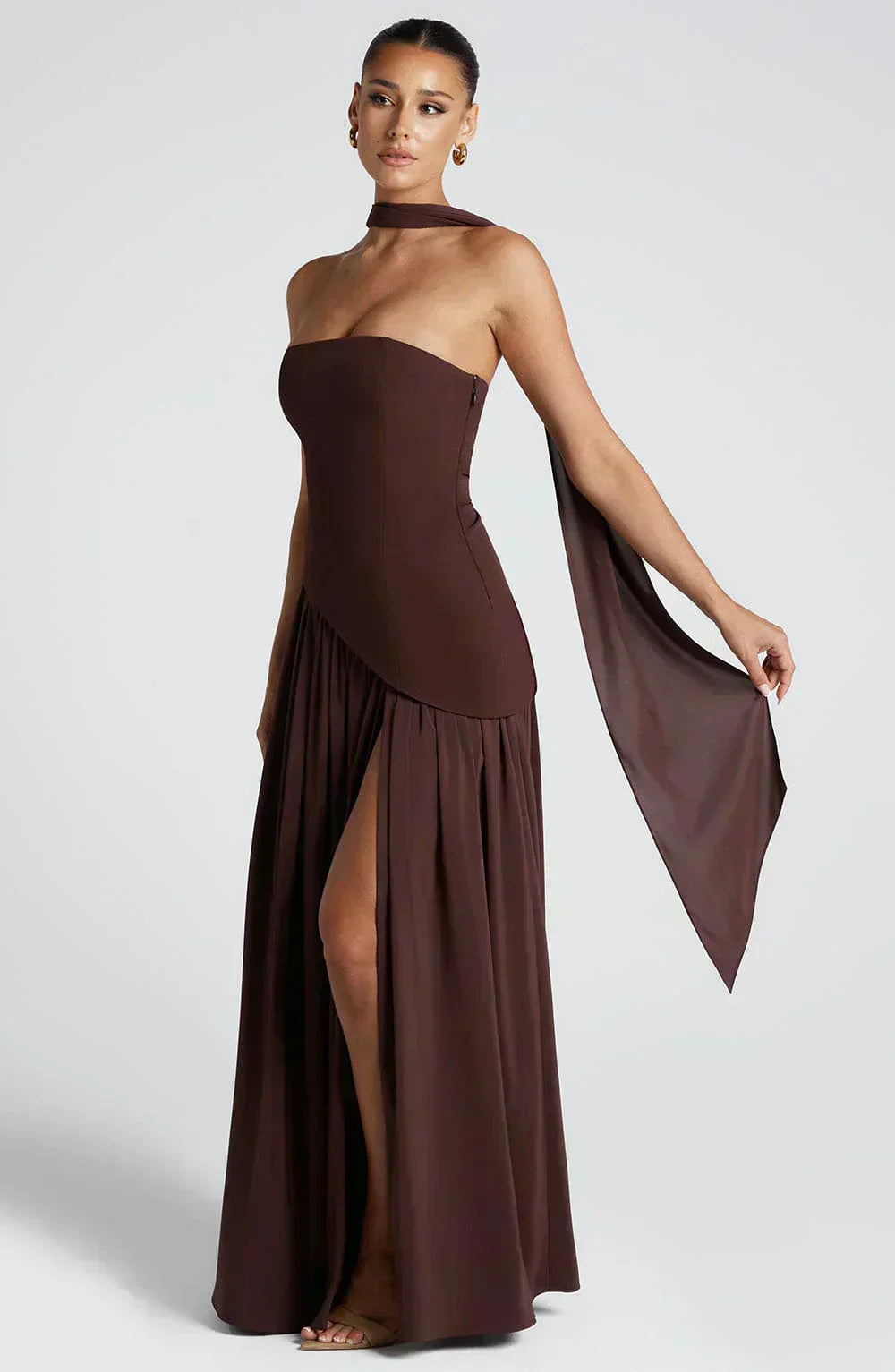 Julia | Asymmetric Maxi Wedding Guest Dress