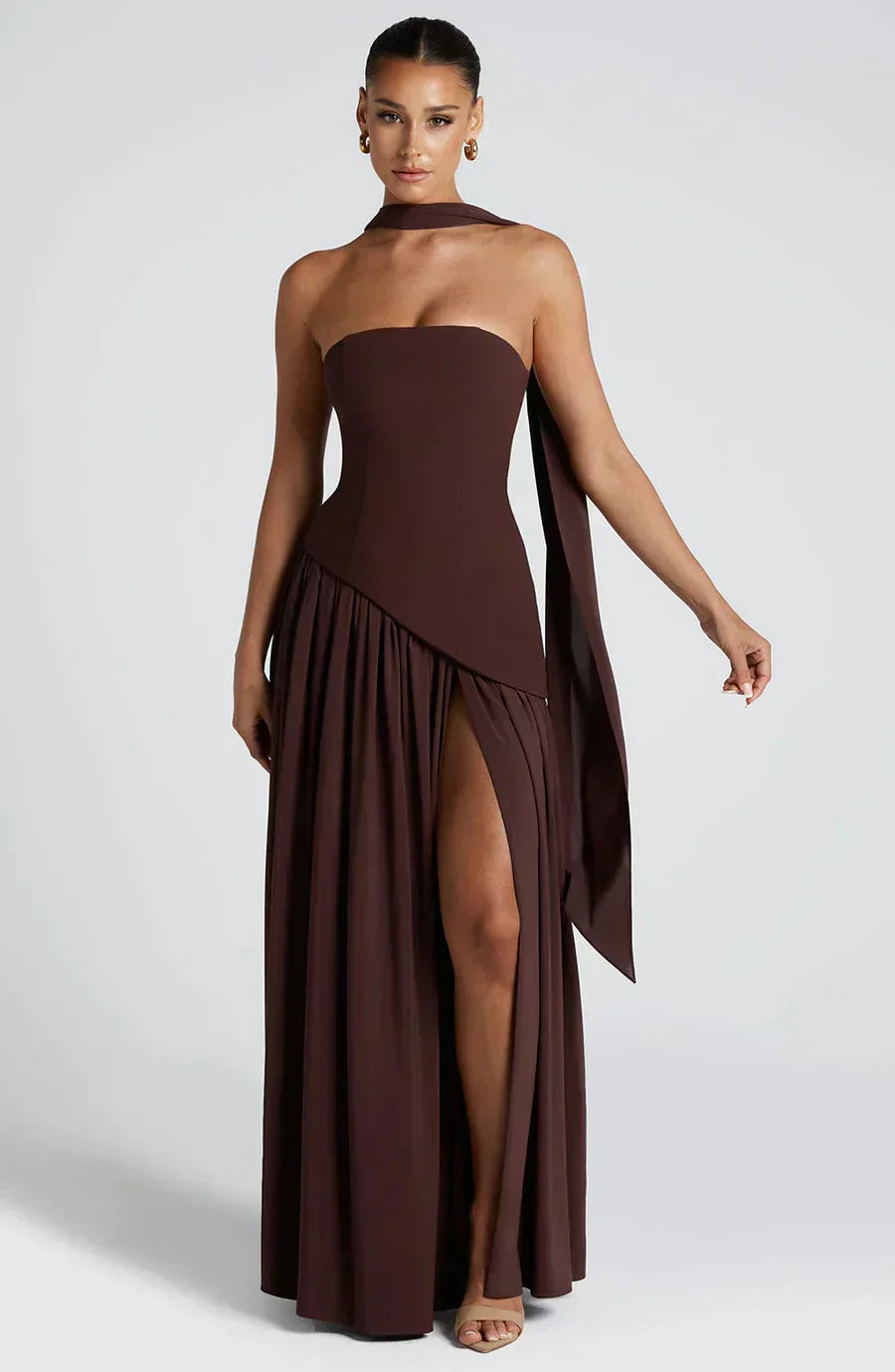 Julia | Asymmetric Maxi Wedding Guest Dress