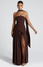 Julia | Asymmetric Maxi Wedding Guest Dress