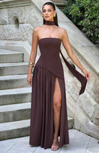 Julia | Asymmetric Maxi Wedding Guest Dress