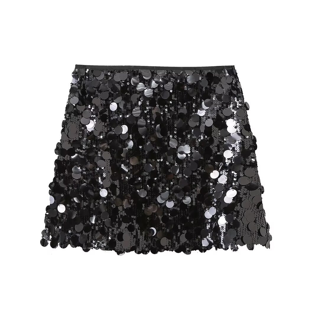 Madoc | Women's High-Waisted Sequin Mini Skirt