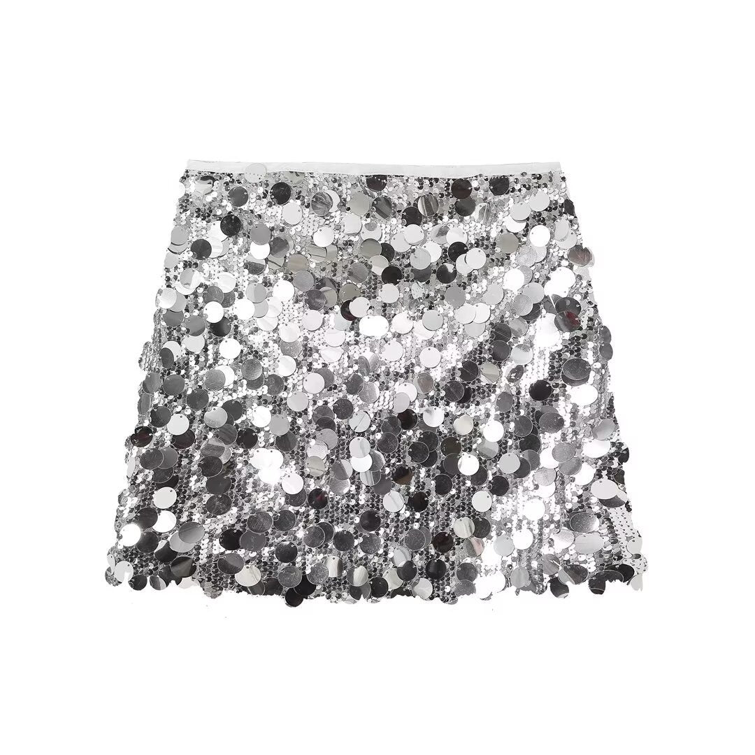 Madoc | Women's High-Waisted Sequin Mini Skirt