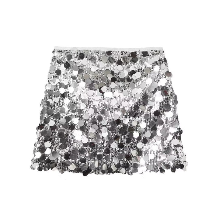 Madoc | Women's High-Waisted Sequin Mini Skirt