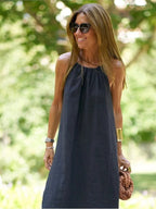Denisa | Women's Halter Neck A-Line Maxi Dress