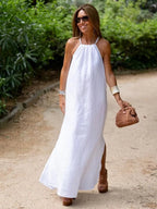Denisa | Women's Halter Neck A-Line Maxi Dress