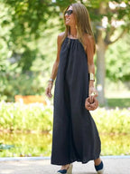 Denisa | Women's Halter Neck A-Line Maxi Dress