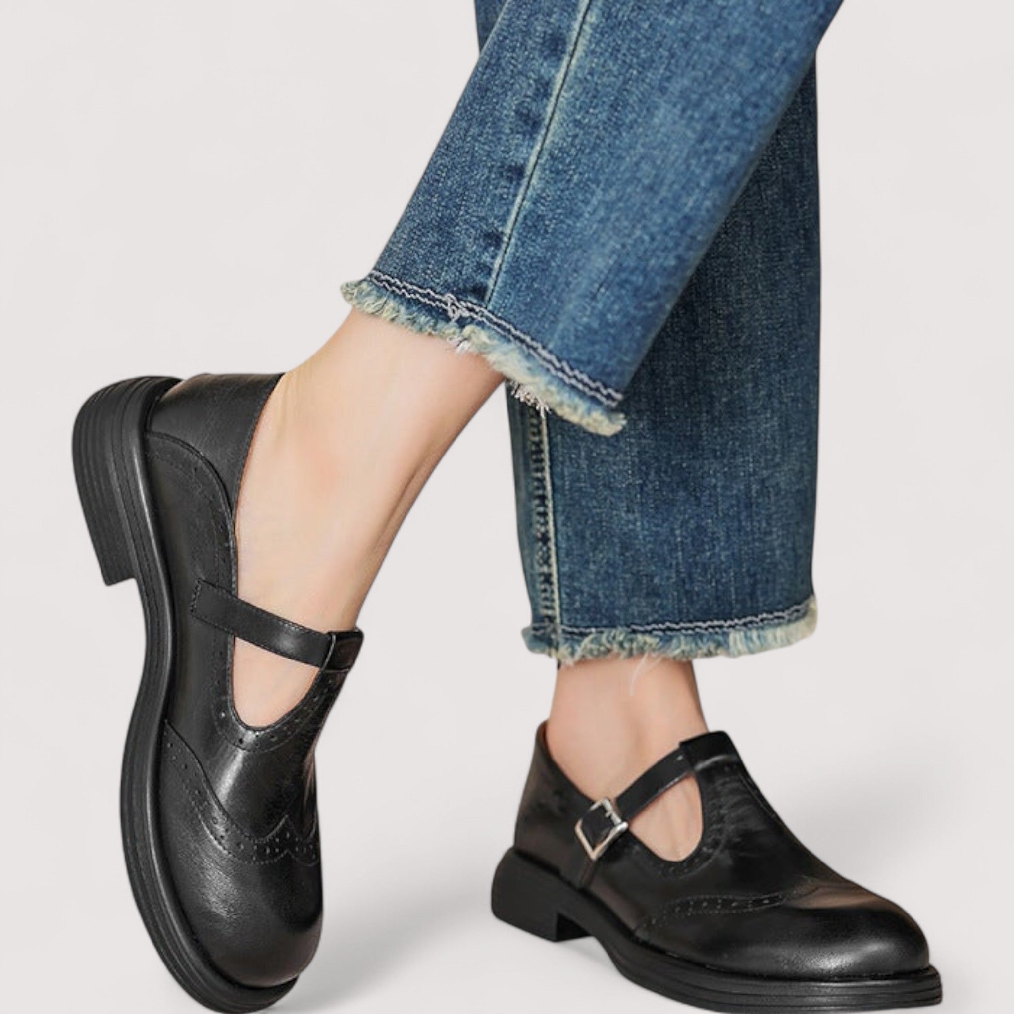 Louisa | Women's Leather Mary Jane Strap Shoes