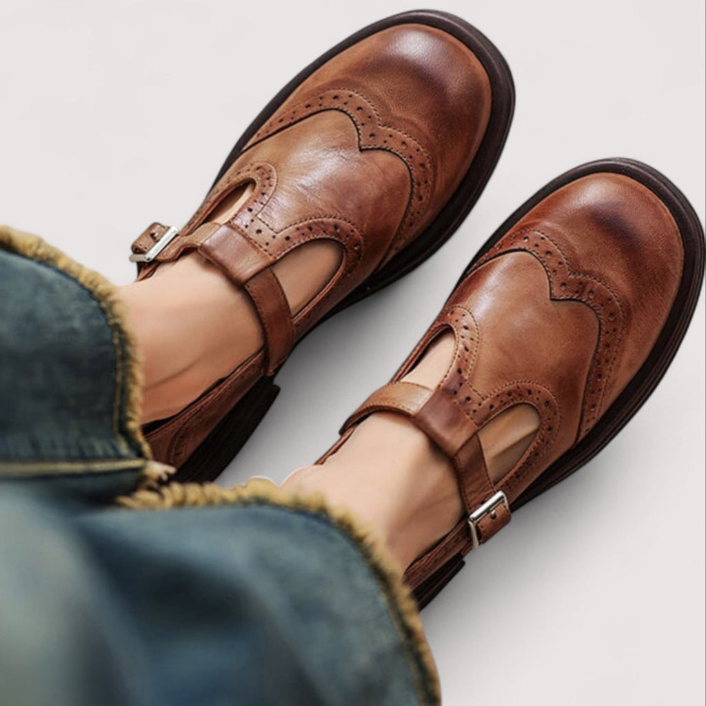 Louisa | Women's Leather Mary Jane Strap Shoes