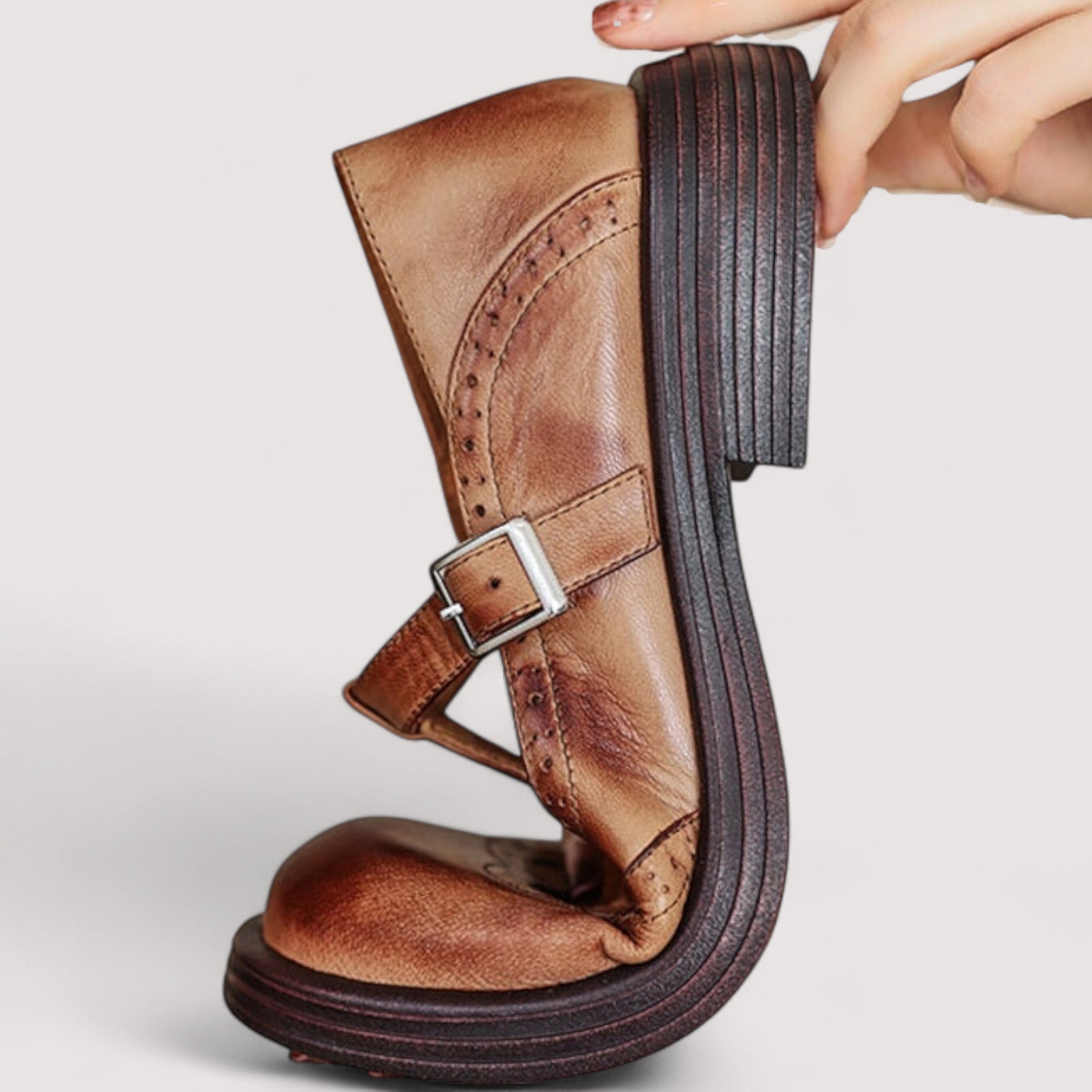 Louisa | Women's Leather Mary Jane Strap Shoes