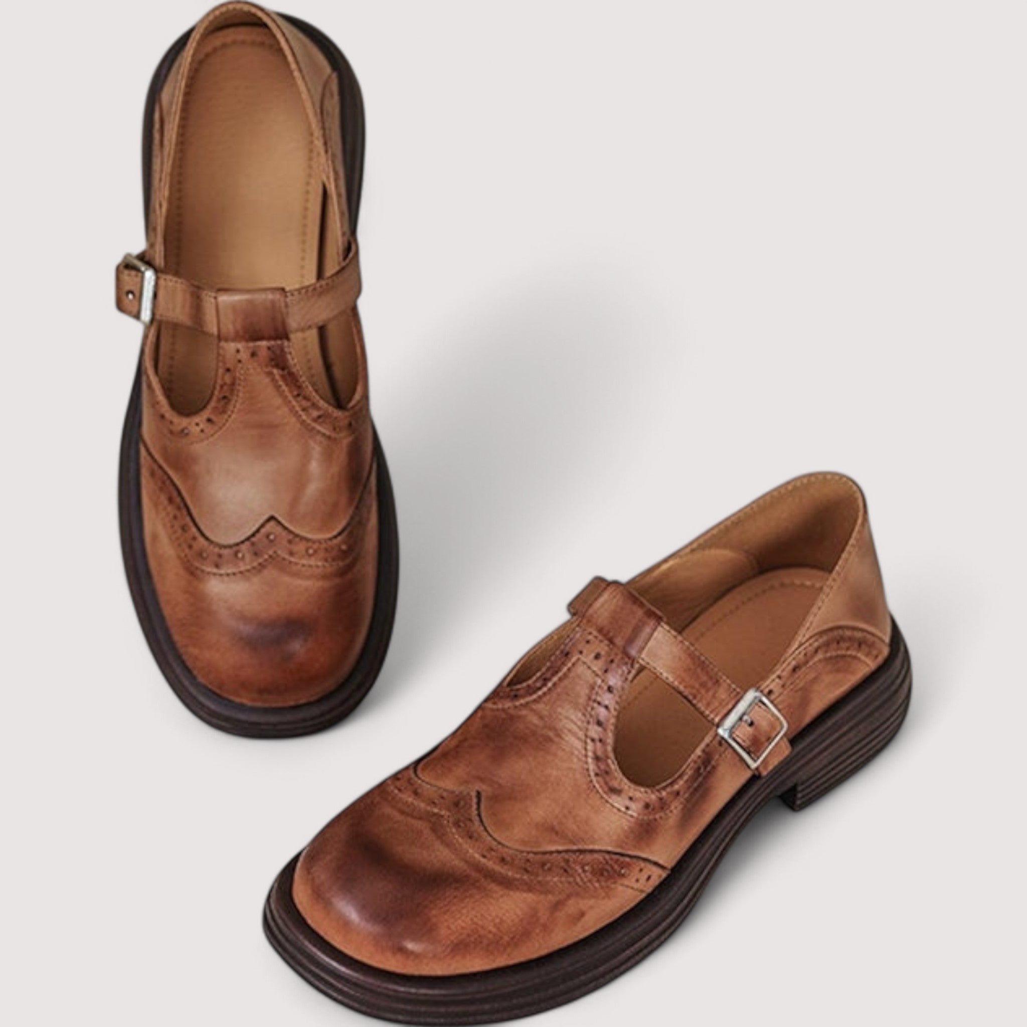 Louisa | Women's Leather Mary Jane Strap Shoes