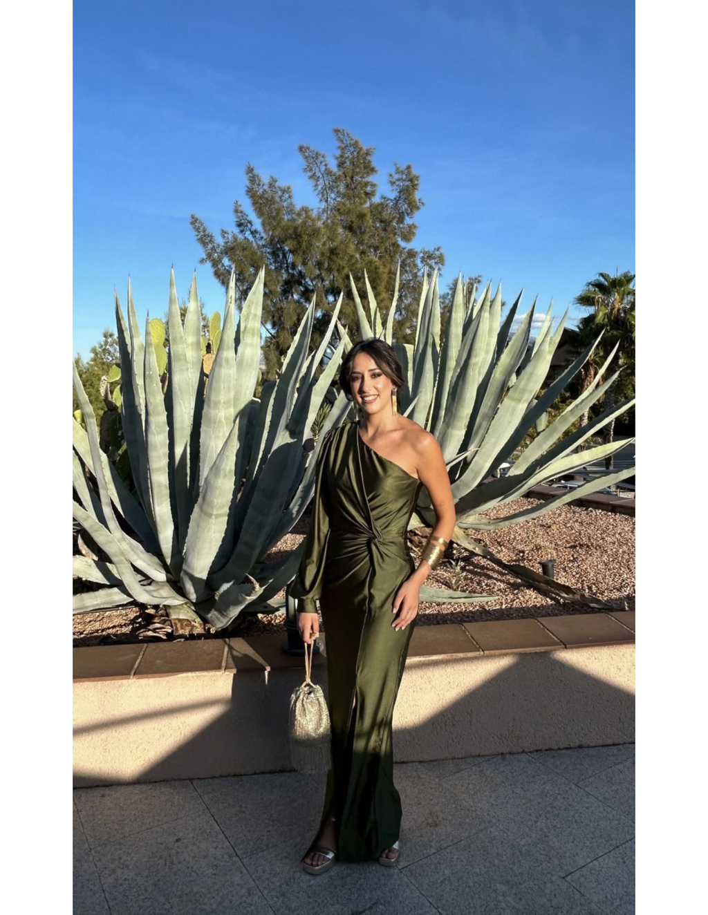 Freya | Women's One Shoulder Twist Knot Long Sleeve Midi Dress