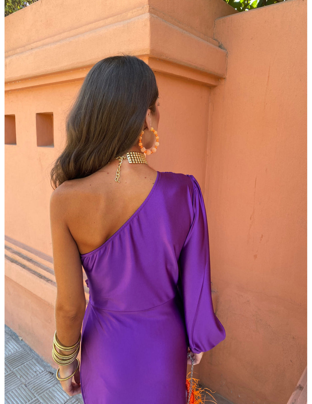 Freya | Women's One Shoulder Twist Knot Long Sleeve Midi Dress