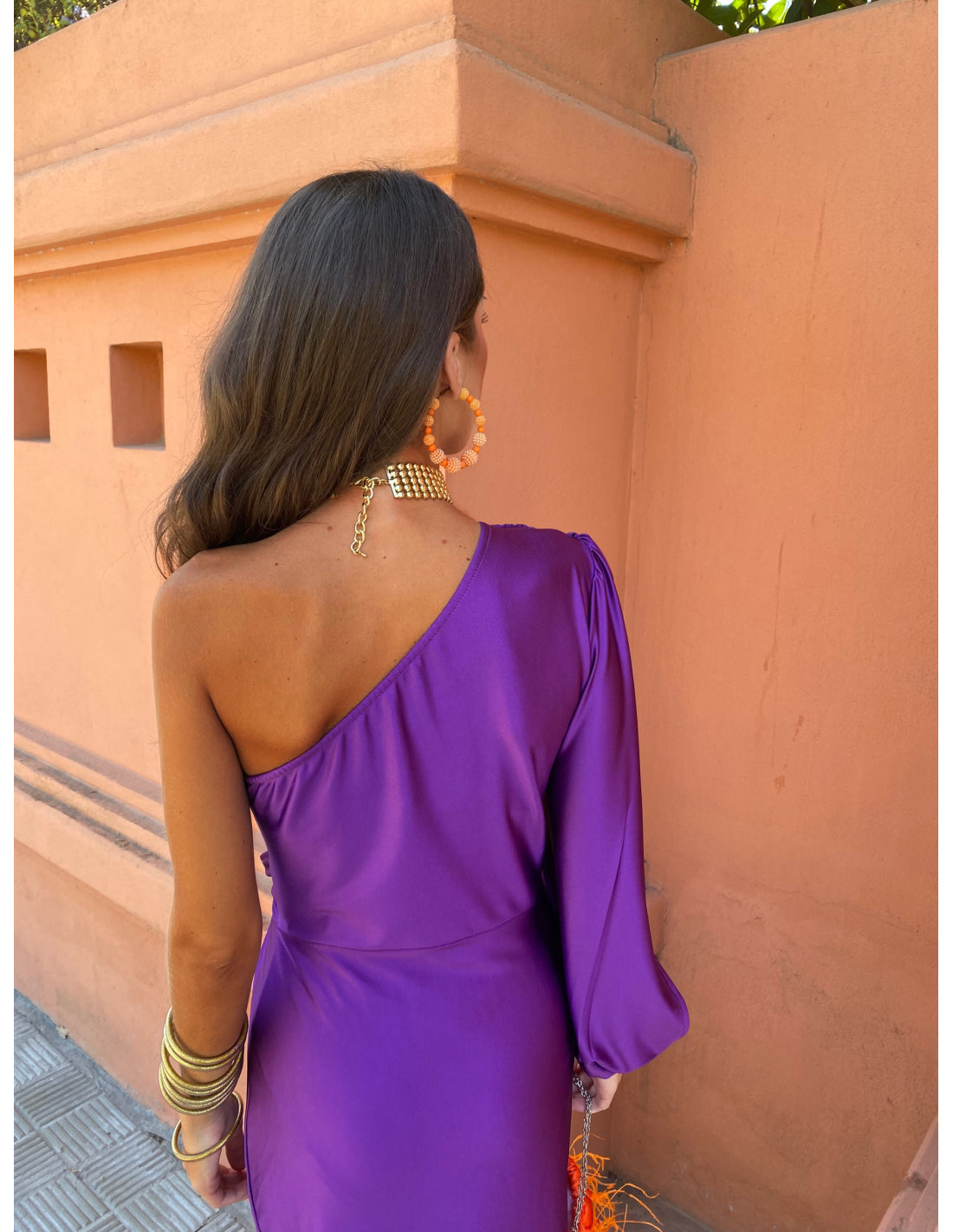Freya | Women's One Shoulder Twist Knot Long Sleeve Midi Dress