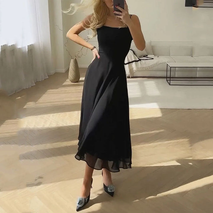 Orsolya | Women's Square Neck Sleeveless A-Line Midi Sundress