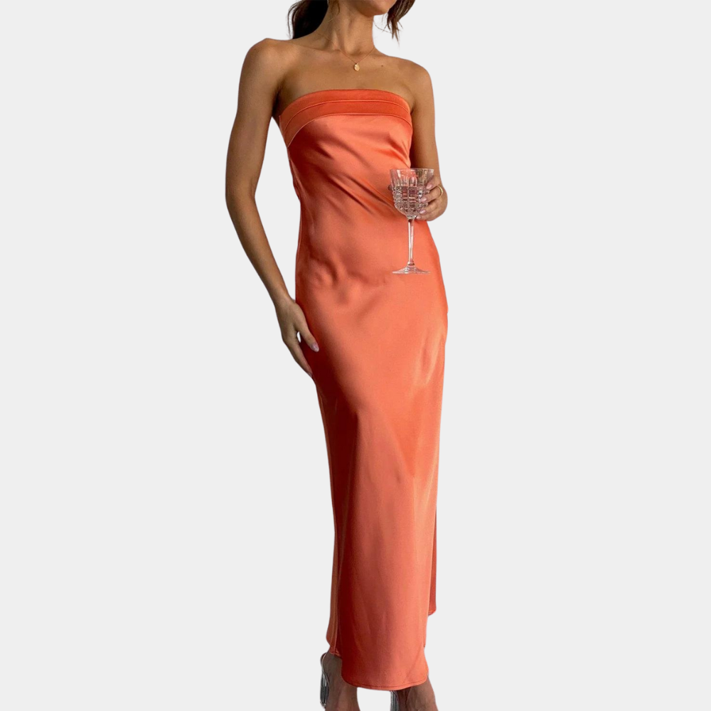 Rohaise | Women's Elegant Strapless Bandeau Maxi Dress