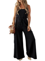 Giselle | Women's Floral Smocked Square Neck Wide Leg Jumpsuit