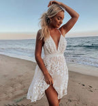 Astrid | Women's Embroidered V-Neck Mini Dress