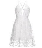 Astrid | Women's Embroidered V-Neck Mini Dress
