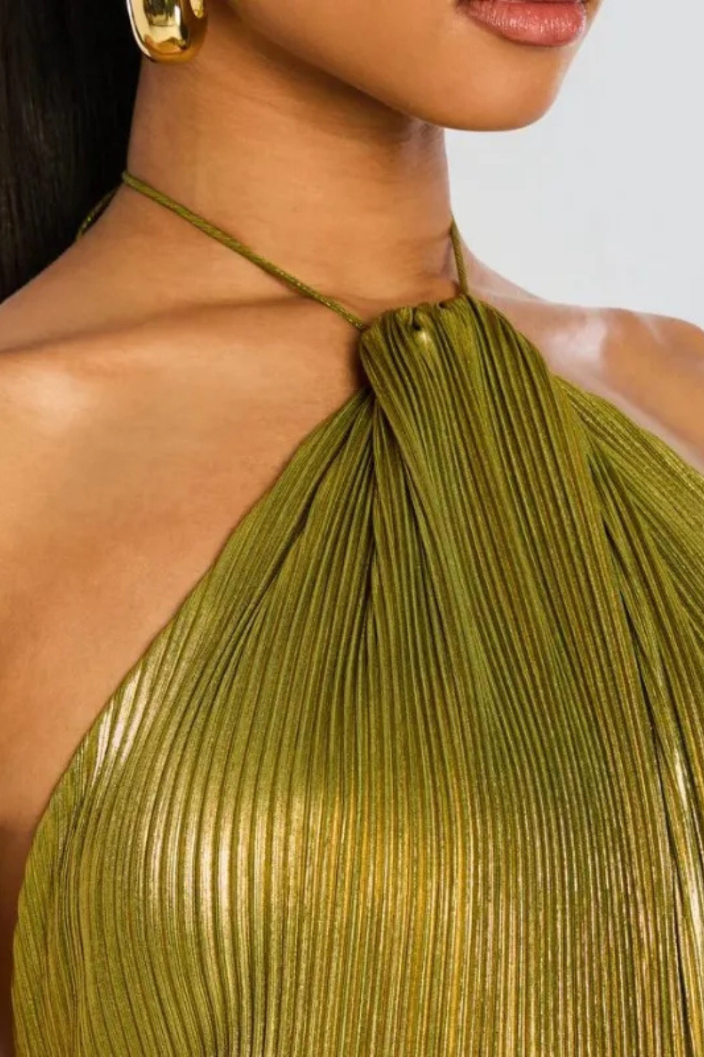 Mirabel | Women's Halter Neck Pleated Maxi Dress