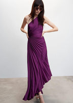 Lorinda | Women's Pleated One Shoulder Midi Dress