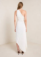 Lorinda | Women's Pleated One Shoulder Midi Dress
