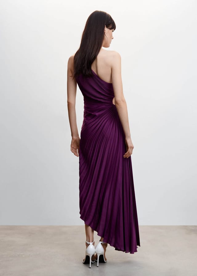 Lorinda | Women's Pleated One Shoulder Midi Dress
