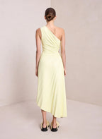 Lorinda | Women's Pleated One Shoulder Midi Dress