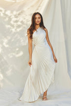 Lorinda | Women's Pleated One Shoulder Midi Dress