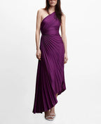 Lorinda | Women's Pleated One Shoulder Midi Dress