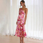 Amadea | Women's Floral One Shoulder Midi Dress