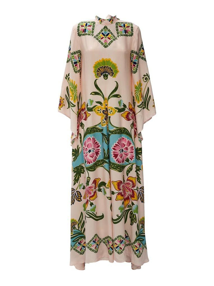 Dorothy | Women's Bold Floral Print Long Sleeve Kaftan Maxi Dress