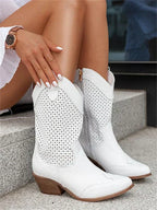 Ophelia | Women's Perforated Ankle Cowboy Boots