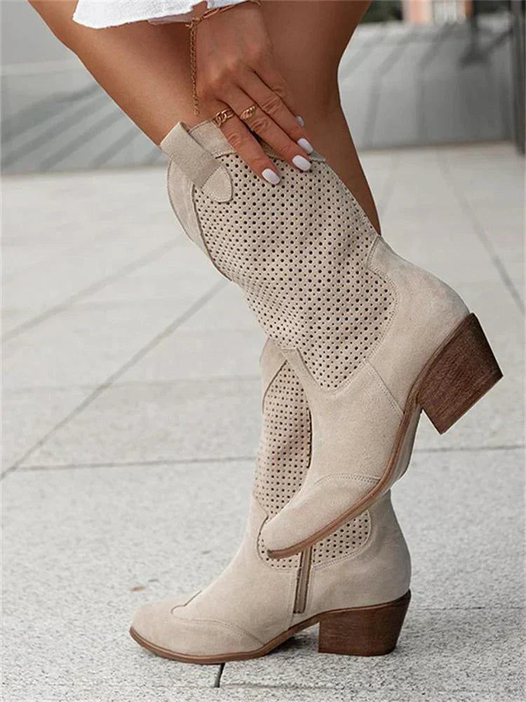 Ophelia | Women's Perforated Ankle Cowboy Boots