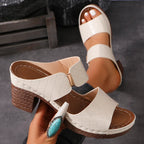Orin | Women's Double Strap Block Heel Mule Sandals