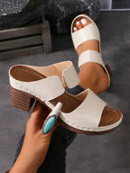 Orin | Women's Double Strap Block Heel Mule Sandals