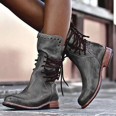Orvyn | Women's Lace-Up Studded Ankle Boots