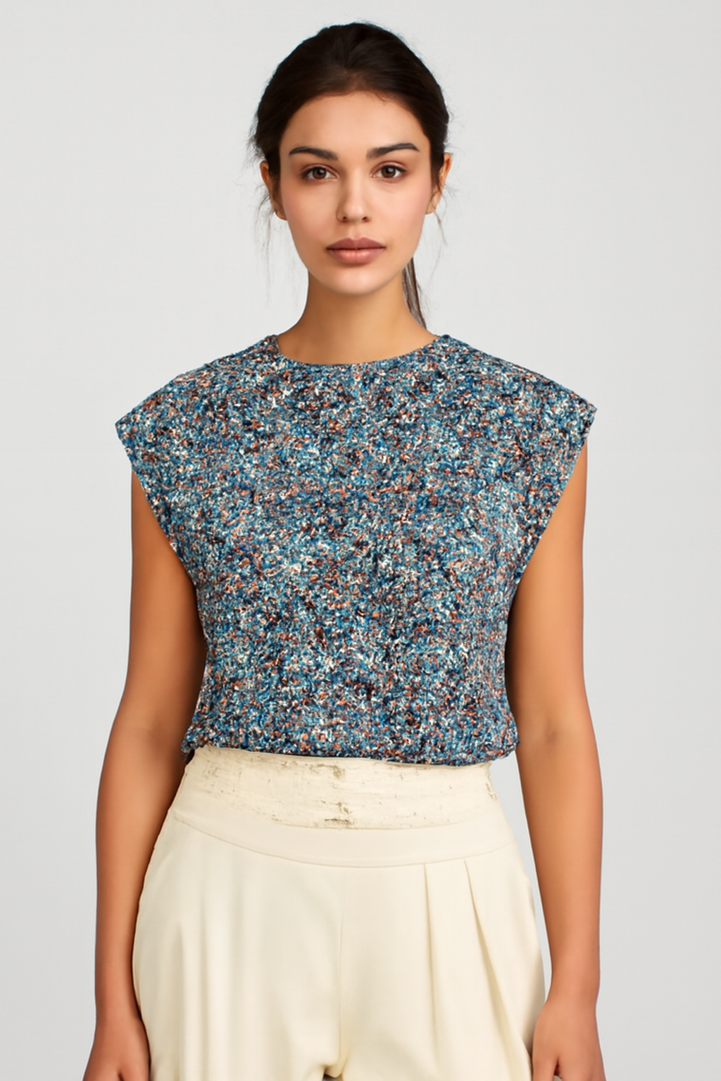 Ossian | Women's Cap Sleeve Crew Neck Relaxed Fit T-Shirt