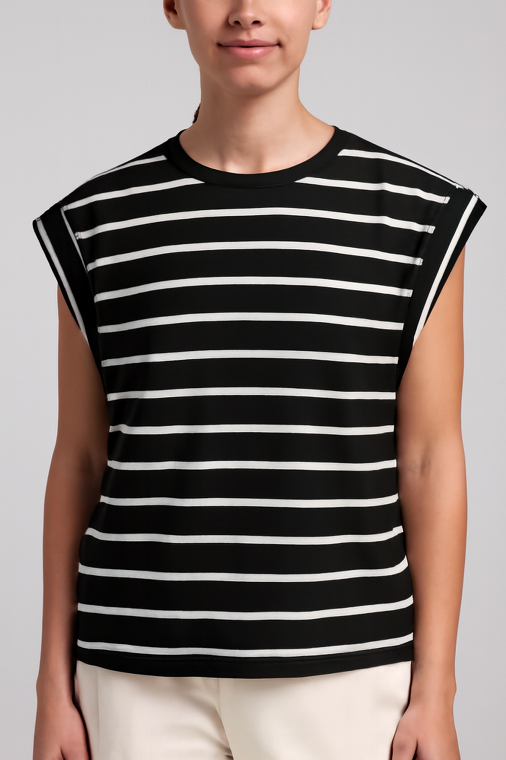 Ossian | Women's Cap Sleeve Crew Neck Relaxed Fit T-Shirt