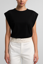 Ossian | Women's Cap Sleeve Crew Neck Relaxed Fit T-Shirt