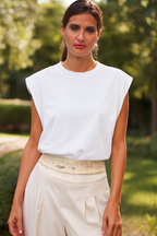 Ossian | Women's Cap Sleeve Crew Neck Relaxed Fit T-Shirt