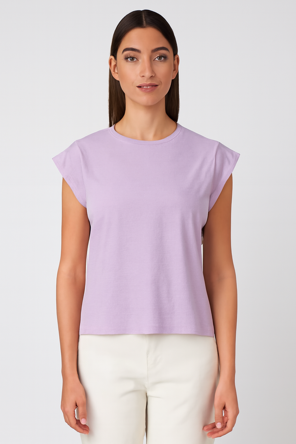Ossian | Women's Cap Sleeve Crew Neck Relaxed Fit T-Shirt