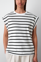 Ossian | Women's Cap Sleeve Crew Neck Relaxed Fit T-Shirt