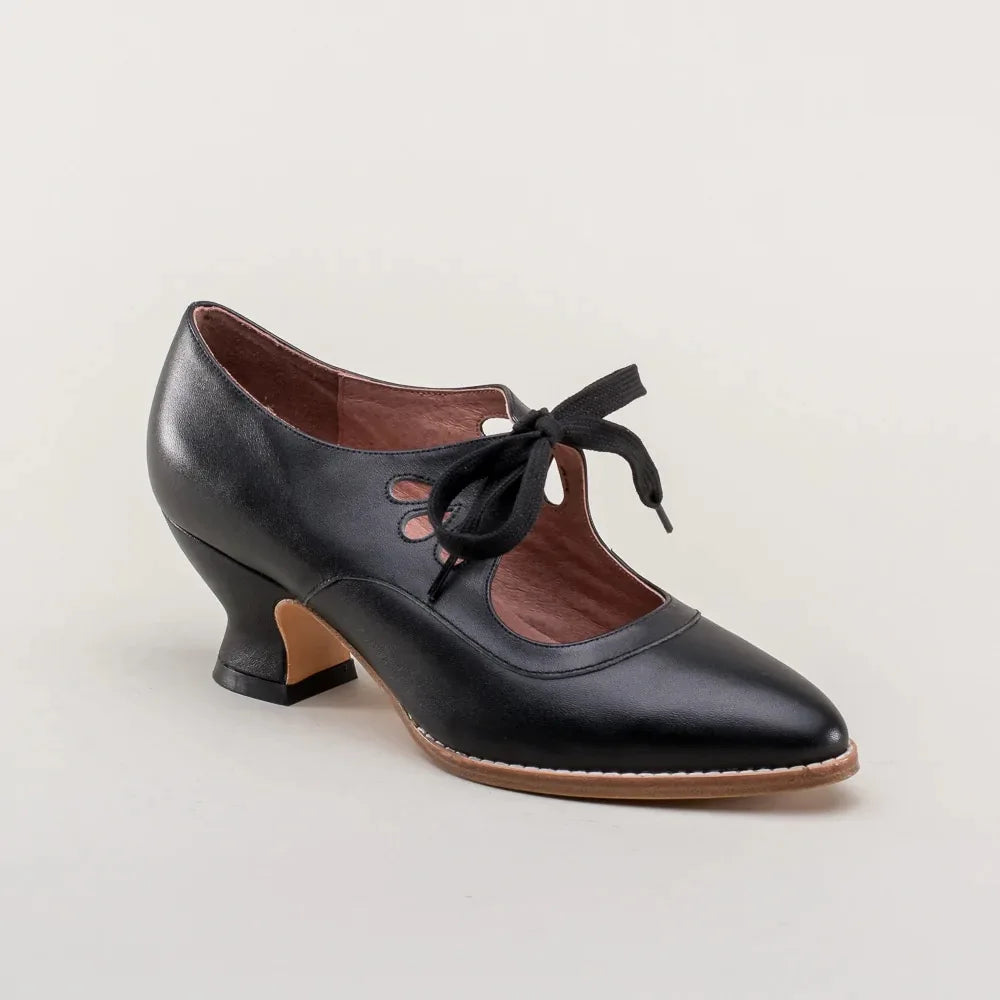Phineas | Women's Lace-Up Cut-Out Low Block Heel Mary Janes