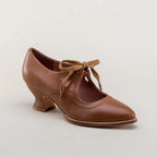Phineas | Women's Lace-Up Cut-Out Low Block Heel Mary Janes