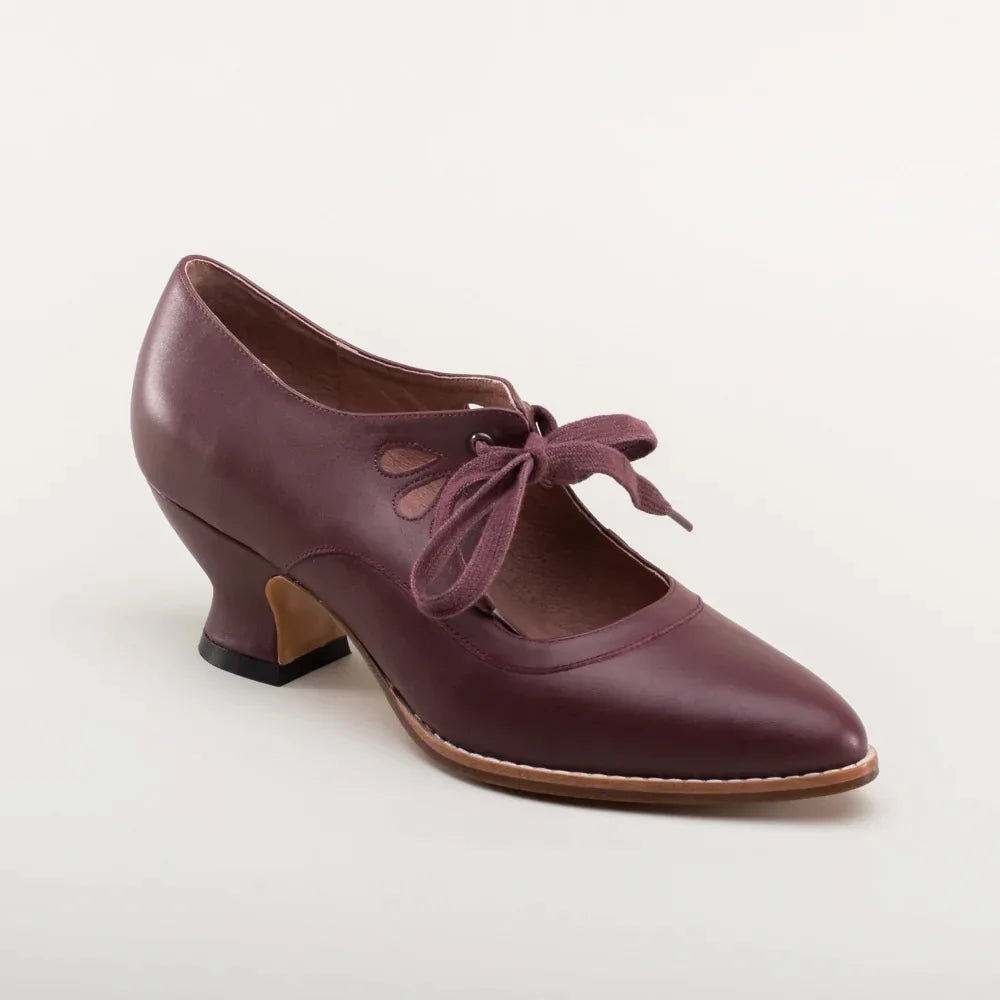 Phineas | Women's Lace-Up Cut-Out Low Block Heel Mary Janes