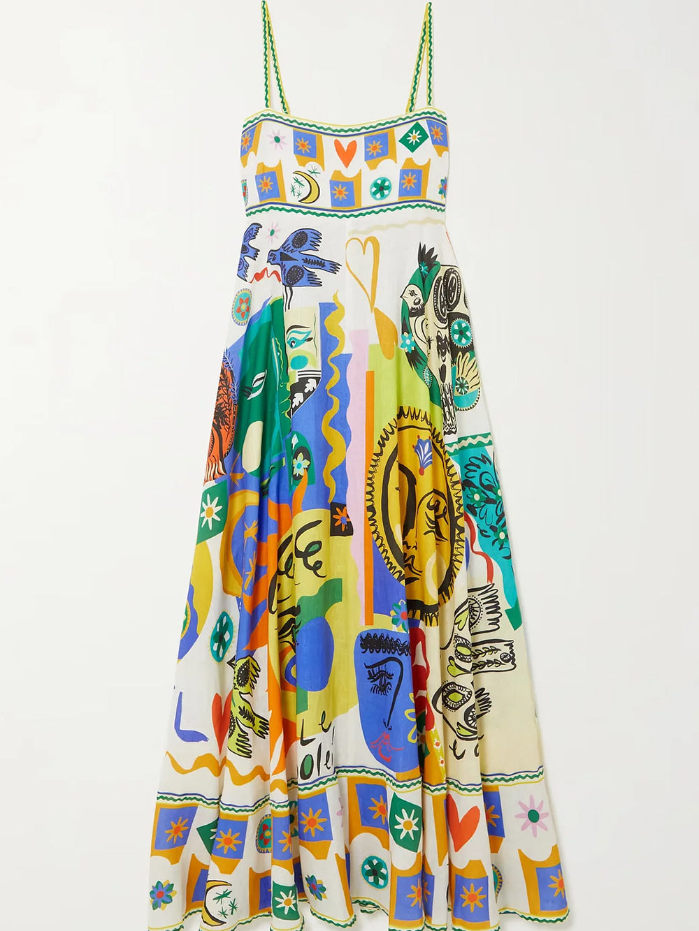 Piper | Women's Artistic Graphic Print Spaghetti Strap Maxi Sundress